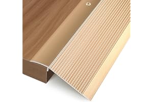 Jiekayi Aluminum Floor Transition Strip, Threshold Ramps for Doorways, Bridge The Height Less Than 1.6″, for Tile Hardwood Laminate Vinyl Concrete, Size 36 x 3.9 x 0.35in (Gold)