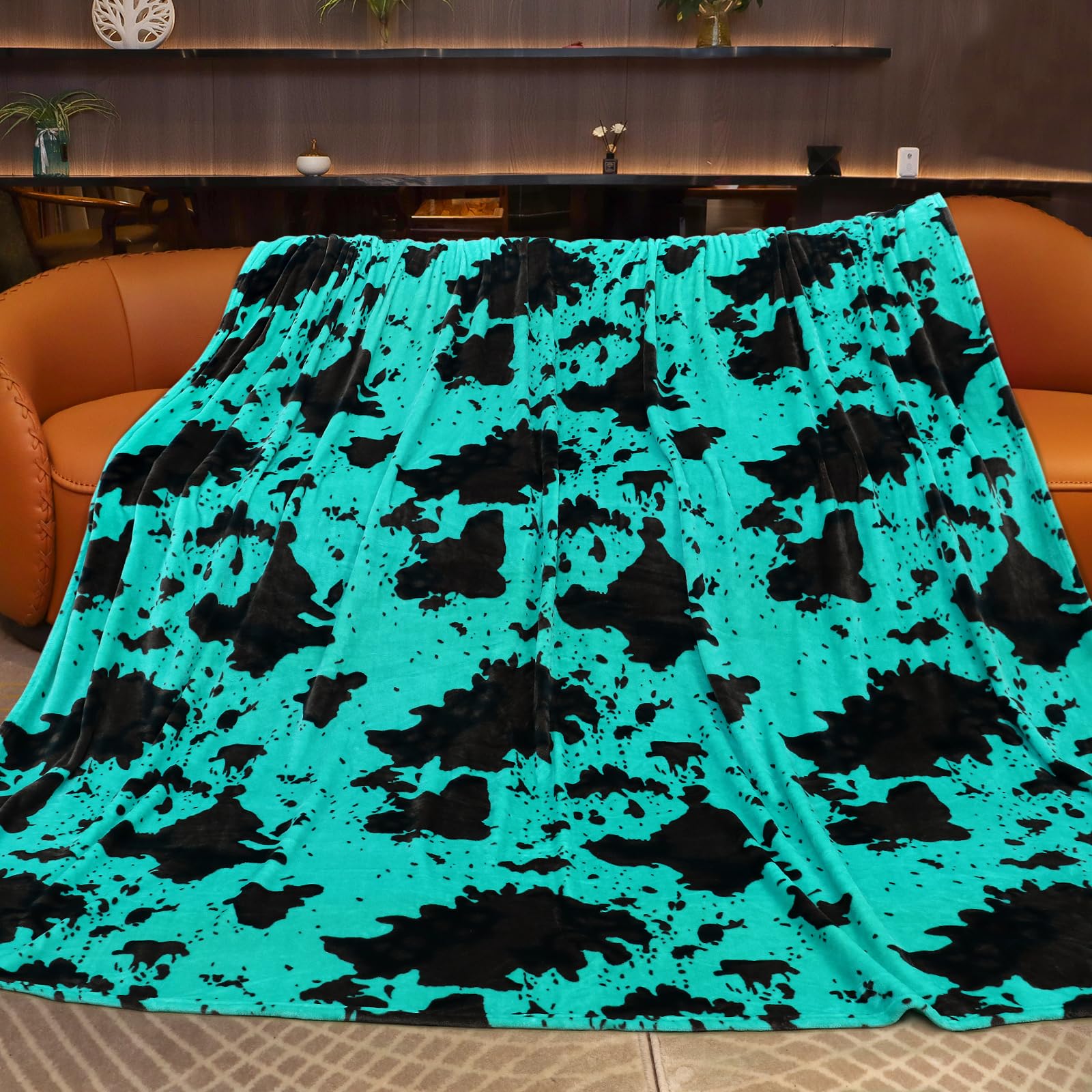 Teal Throw Blanket for Bed King Size - Extra Large Soft Warm Turquoise Fleece Bedding for Bedroom Livingroom | Cozy Gifts for Women Men Image