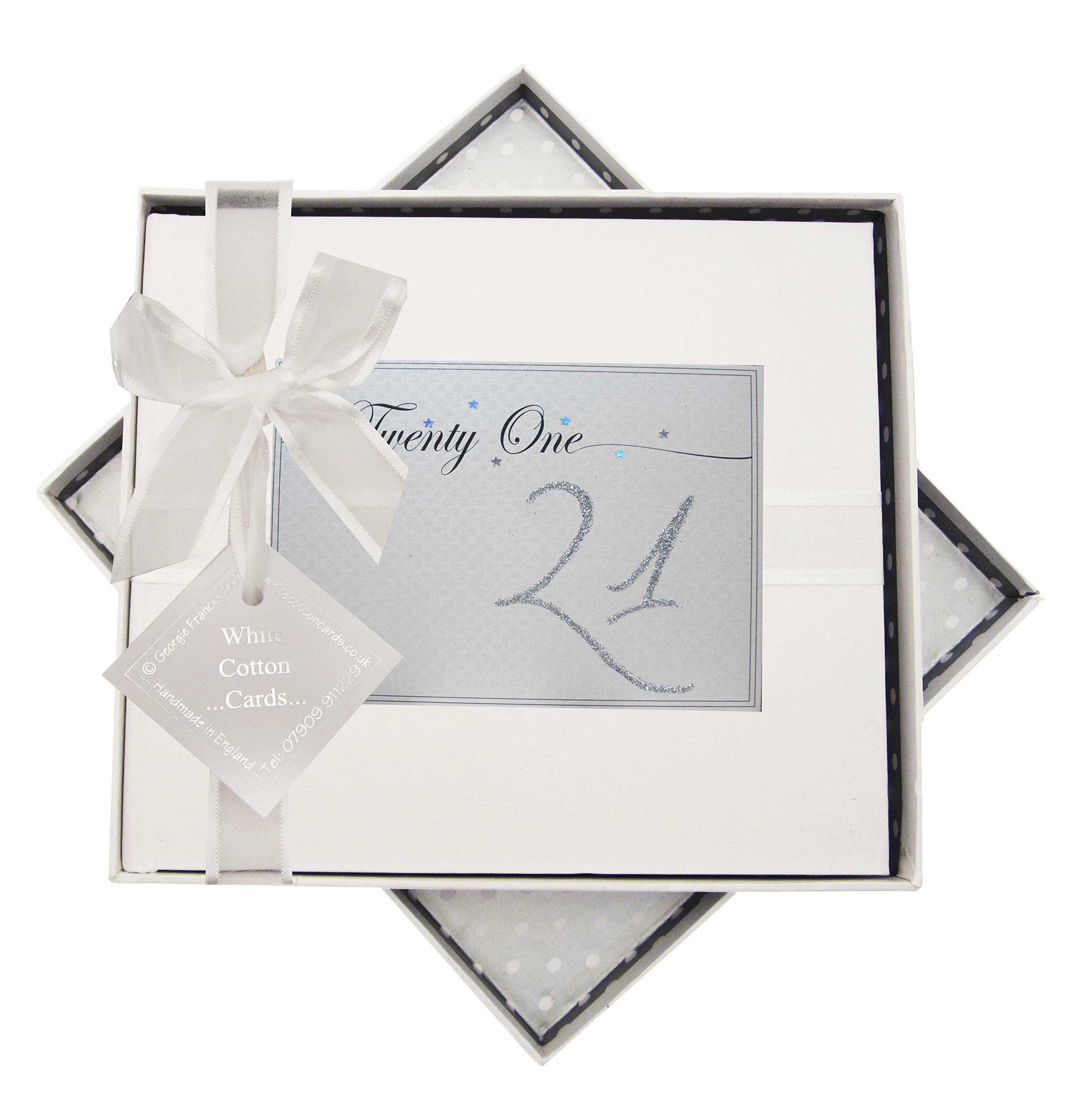 white cotton cards LLN21G Holographic Stars and Glitter"Twenty One" Age 21 Birthday Guest Book