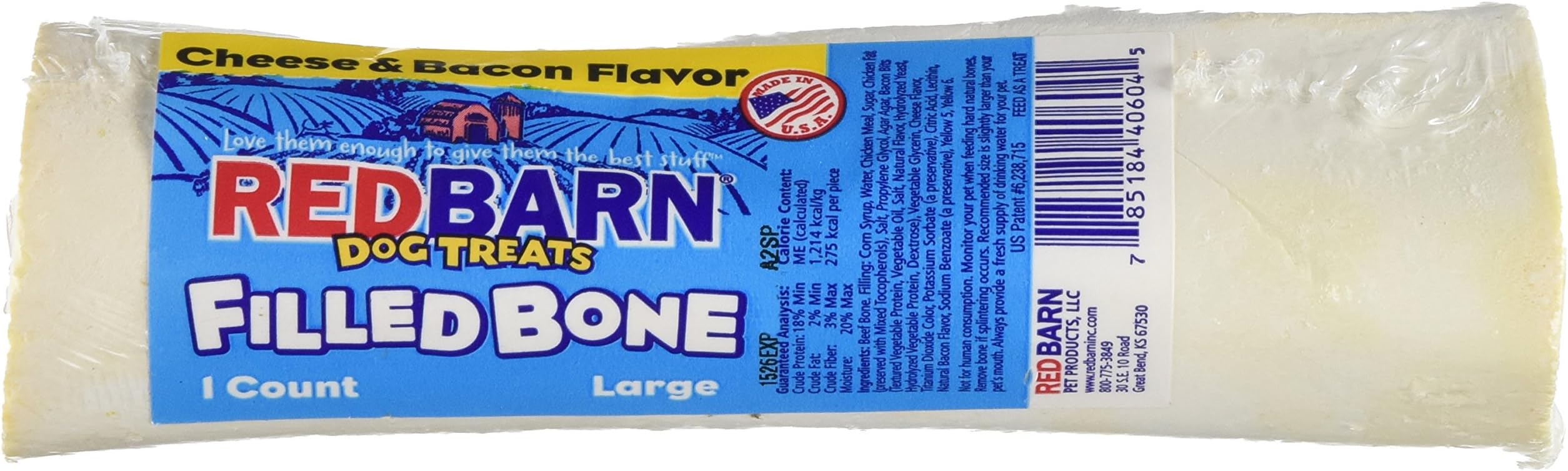Beefeaters 15 Count Redbarn Filled Bone, 6", Cheese and Bacon