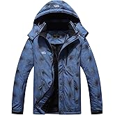 Pooluly Men's Ski Jacket Warm Winter Waterproof Windbreaker Hooded Raincoat Snowboarding Jackets