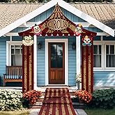 Fanfanwin 4 Pcs Carnival Circus Tent Decorations Carnival Entryway Door Party Decor Awning Hanging Banner Aisle Runners Supply for Circus Theme Birthday Celebration(Clown)