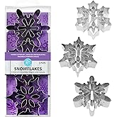R&M International Snowflake Cookie Cutters with Interior Cut-Outs, 3" Assorted, 3-Piece Set