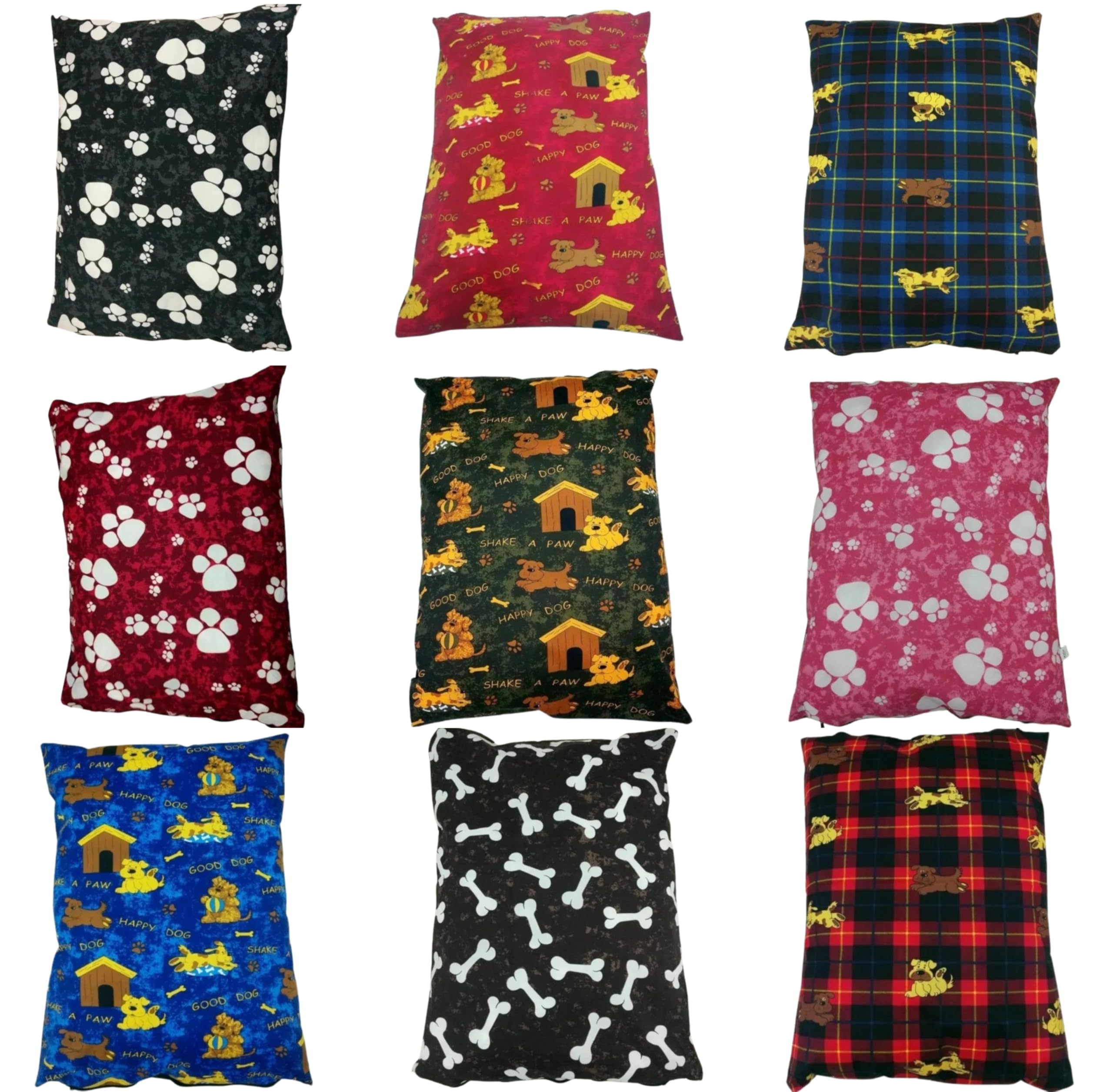 Voice7 Extra Large Dog Bed Pillow Washable Cover Filled With Removable Zip - Pet Cushion Cover And Pillows Random Colors (Complete Dog Bed - X Large 56 inches x 37 inches)