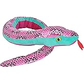 Wild Republic Snake Plush Giant Stuffed Animal Toy, Honeycomb Pink, 54"