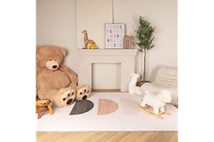 RUG BRANCH Soft Steps Playtime 6' x 9' (6'7" X 9'6") Non-Toxic, Child and Pet Safe, Boho Playmat - Indoor Area Rug for Kids, Cream Beige - Playroom, Nursery, and Children Bedroom