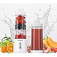 Brookstone 500mL Compact Portable Blender with Additional Lid for On-the-Go Convenience - Personal Blender Perfect for Shakes, Smoothies, Food Prep, and Frozen Blending, BPA-Free (White)