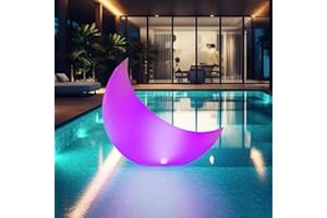 TIALLY Floating Pool Light Solar Powered - 24" Crescent Moon Pool Light - Inflatable Floating Solar Pool Lights for Swimming Pool, LED Lights for Pool Weddings, Pool Party Decor for Outdoor (1 Pack)