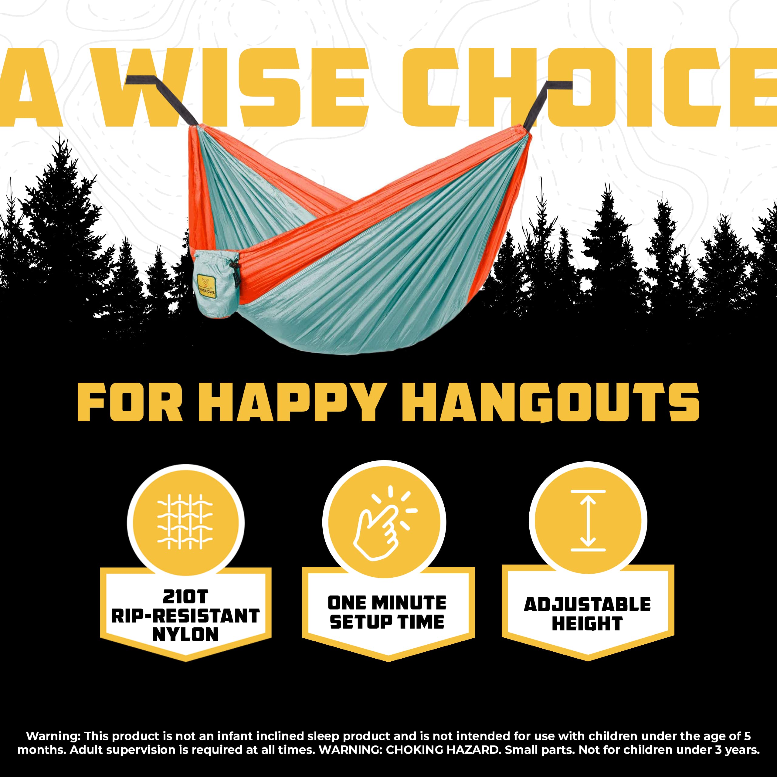 Hammock Camping Olet Kid or Dog & Gear Sling Hammock - Best Quality for Outdoor Travel or Just Fun! Portable Lightweight Parachute Nylon Hammock - 3 Colors!