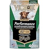 VICTOR Super Premium Dog Food – Performance Dry Dog Food from Beef, Chicken and Pork Meal – 26% Protein for Active Adult Dogs – Includes Glucosamine and Chondroitin for Hip and Joint Health, 40lbs