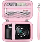 Supmay Camera Case for Panasonic LUMIX ZS99 Point and Shoot Camera/LX10 ZS200D ZS200 ZS80D ZS80 ZS100 ZS70 ZS60 Camera, Protective Case Bag with Mesh Pocket for Battery Pack, Charging Cable, Pink