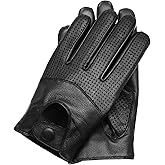 Riparo Men's Touchscreen Texting Half Mesh Perforated Summer Driving Motorcycle Leather Gloves