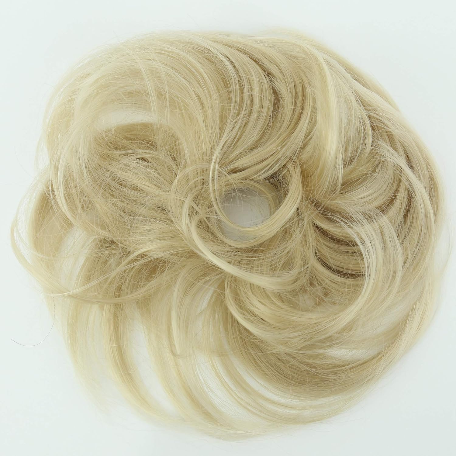 CAISHA Synthetic Fiber Hairpiece Scrunchie Scrunchy Updo Slightly Wavy Light Blonde Mix G14B, light blonde mix #25T613 G14B - Image 3