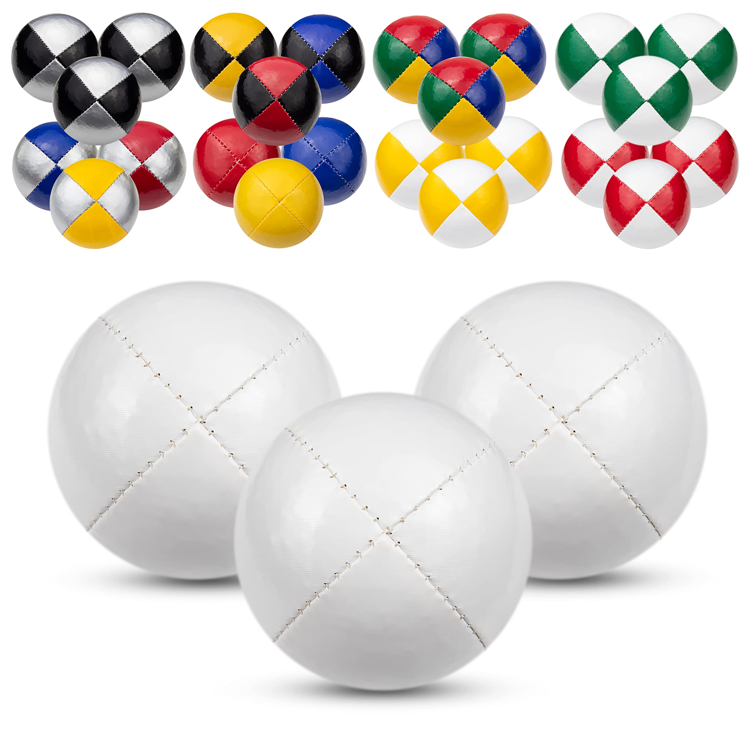 Juggle Dream 3x Pro Thud Juggling Balls - Set of 3 Professional Juggling Balls with Free Online Learning Video, Perfect for Beginners and Experts (White)