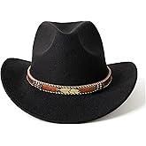 HUDANHUWEI Western Cowboy Hat Wide Brim Outdoor Fedora Hat