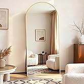 ZENOMIRRIS Arched Full Length Mirror 78"x35" - Floor Standing Body Mirror with Aluminum Frame,Leaning Hanging for Bedroom Cloakroom Living Room Gold