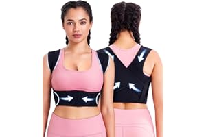 URSEXYLY Posture Corrector for Women Adjustable Upper Back Brace Posture Support Back Straightener Pain Relief(M/L,Black)