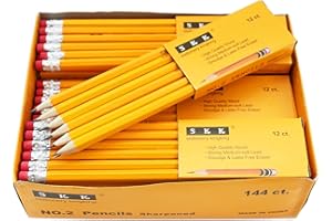 SKKSTATIONERY Pre-sharpened pencils, Pencils Sharpened with eraser top, #2 HB pencil, 144/box.