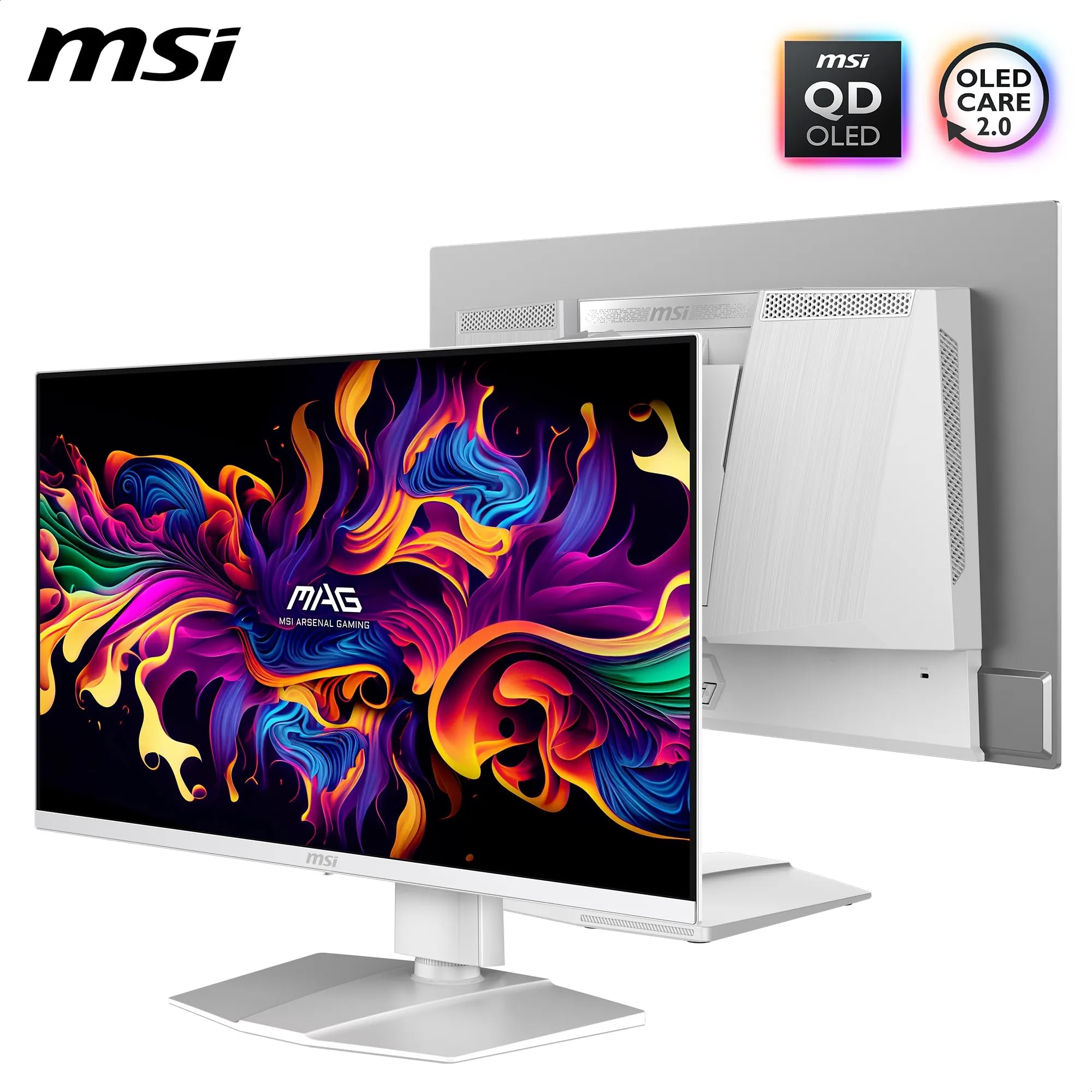 Msi Mag 272Qpw Qd-Oled Gaming Monitor Displaying Vibrant Gaming Content With Deep Blacks