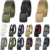 JaGely 15 Pack Nylon Hunting Belt Webbing Canvas Military Belt Tactical Men Waist Belt Web Belt with Plastic Buckle for Christmas Men Gifts Outdoor