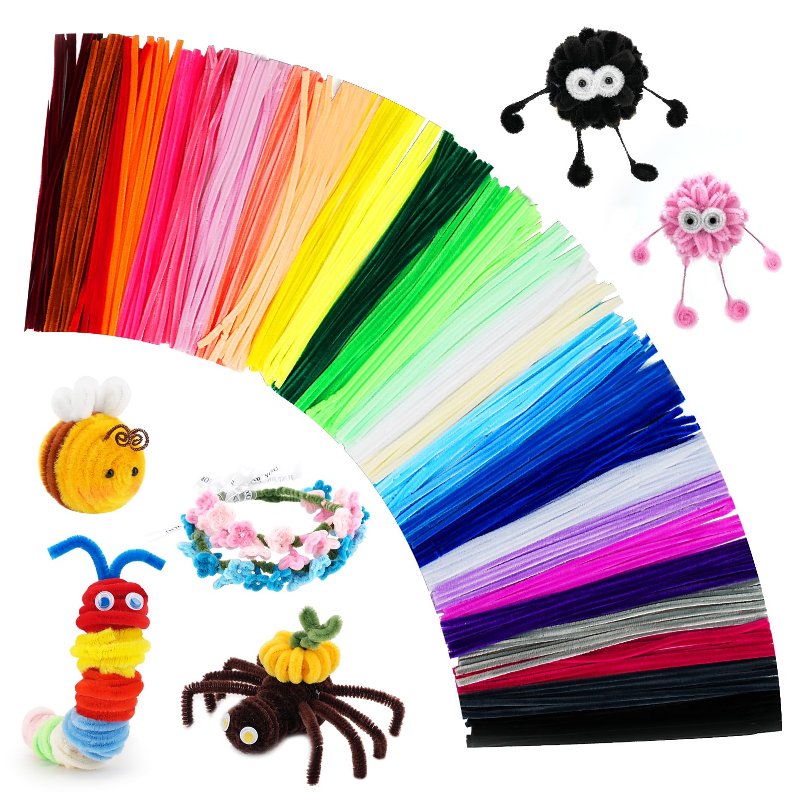 Photo 1 of 2500pcs  Cleaners Craft, Pipe Cleaners Bulk for Arts and Crafts Supplies Multi-Color Chenille Stems DIY Project Room Decor,Christmas Decorations Creative Toys Gift (12inch*6mm,50colors)