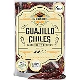 Dried Guajillo Chiles 8oz Whole Mild Mexican Chili Peppers for Mole | Fruity smoky flavor, mild to medium heat. Rehydrate for