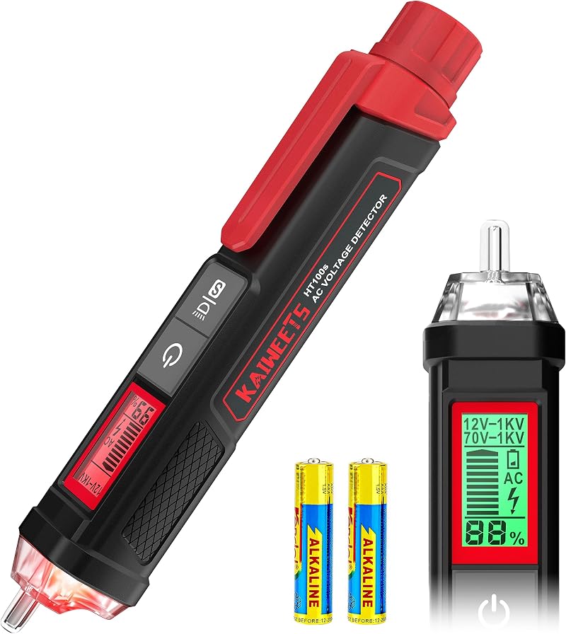 KAIWEETS HT100S Voltage Tester Dual Range 12-1000V AC NCV LED Flashlight