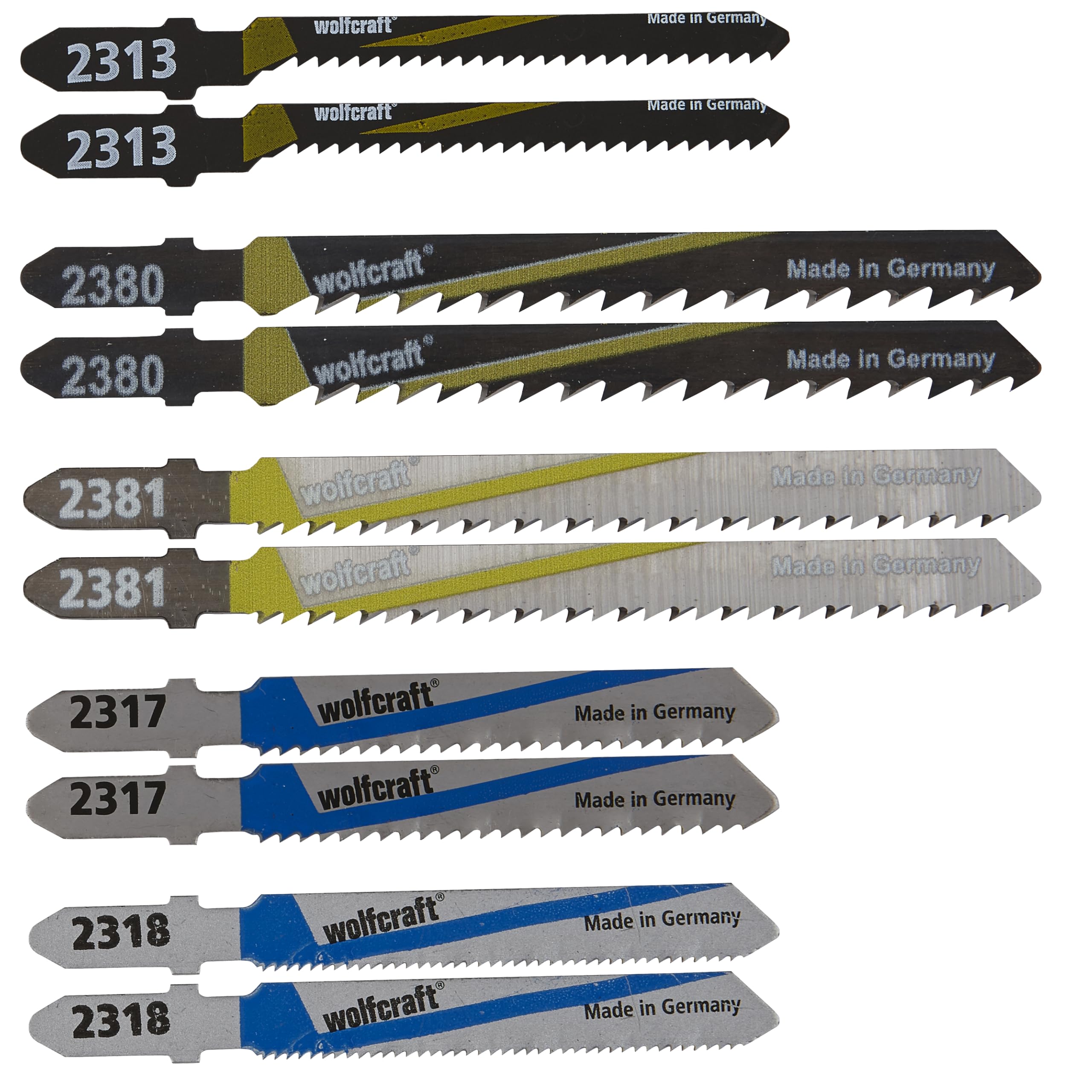 wolfcraft Jigsaw Blade Set 10 Pcs., T-Shank I 2655000