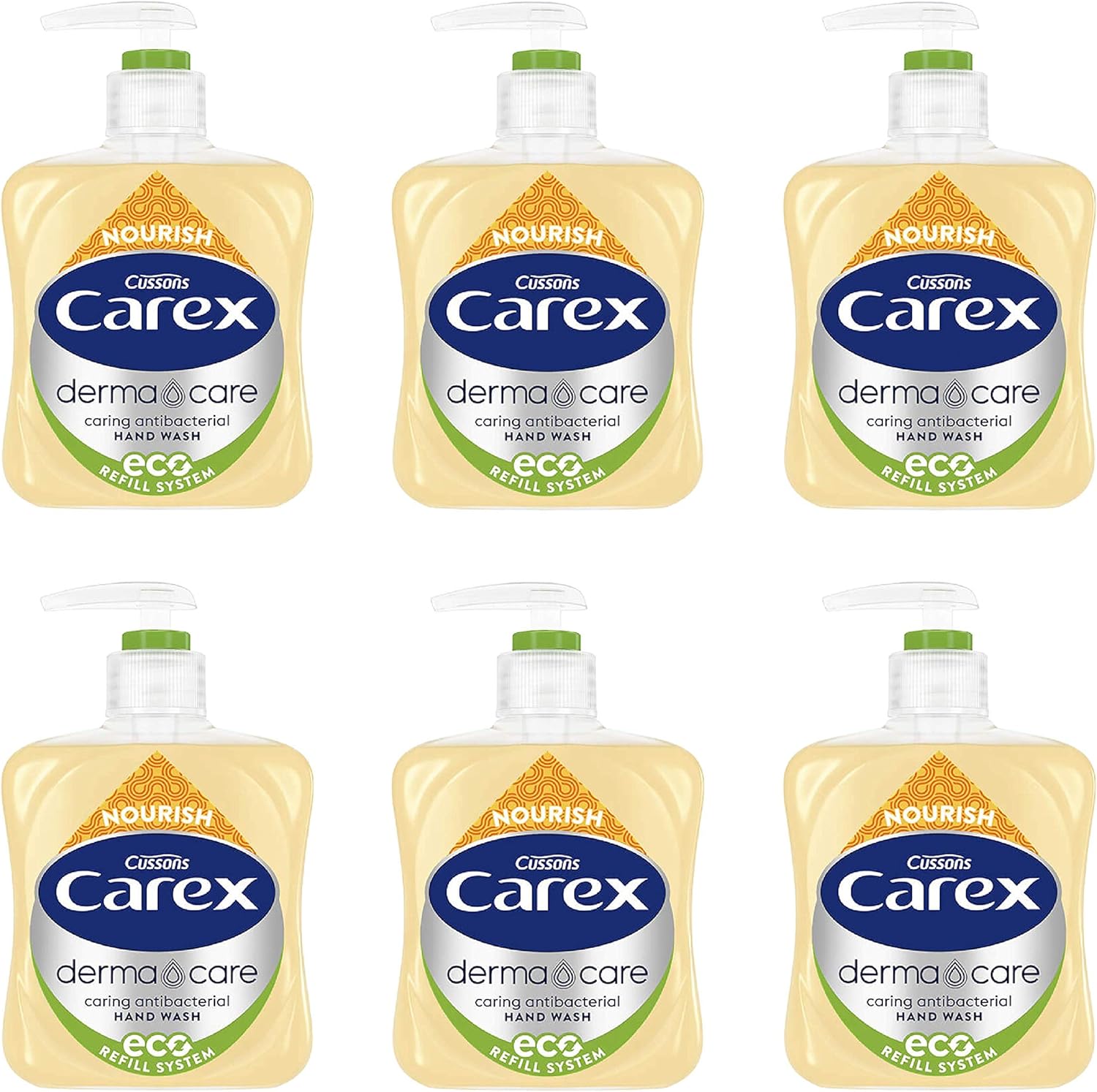 Carex Dermacare Nourish Antibacterial Hand Wash Pack of 6, Cleansing Hand Soap with a special