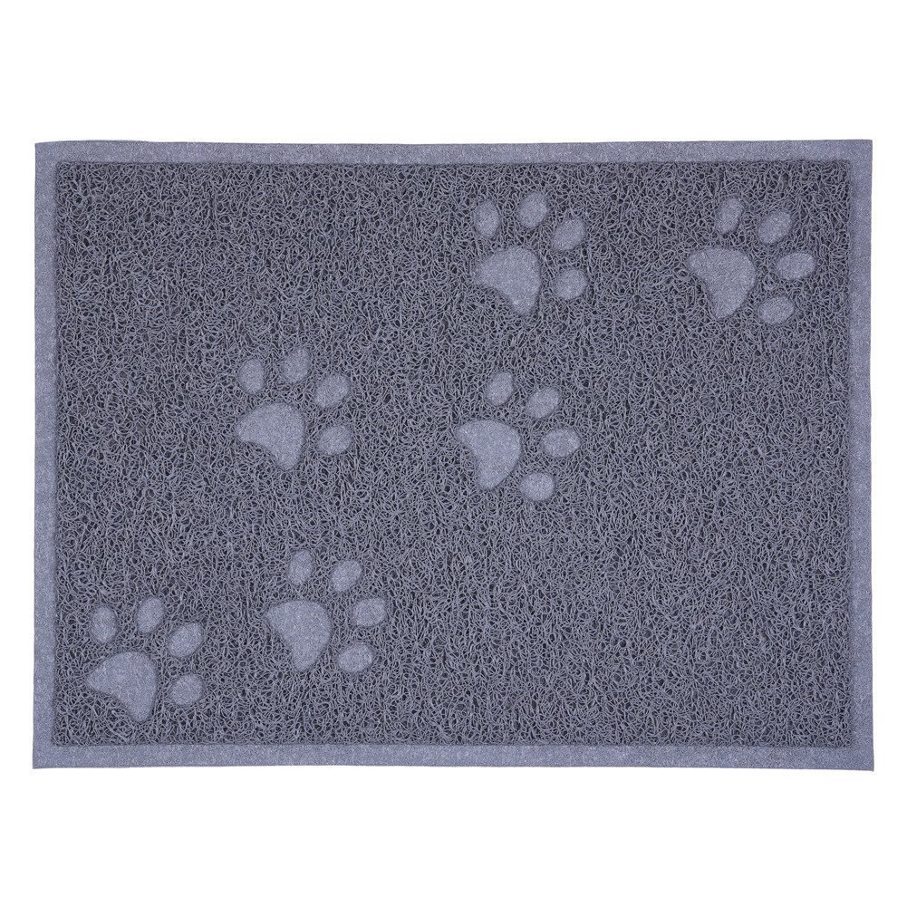 Cat Litter Box Mat,KINGCOO Waterproof Cat Litter Mat Catcher Trapper Table Food Mat for Dog Cat,PVC 30 x 40 CM (Grey)