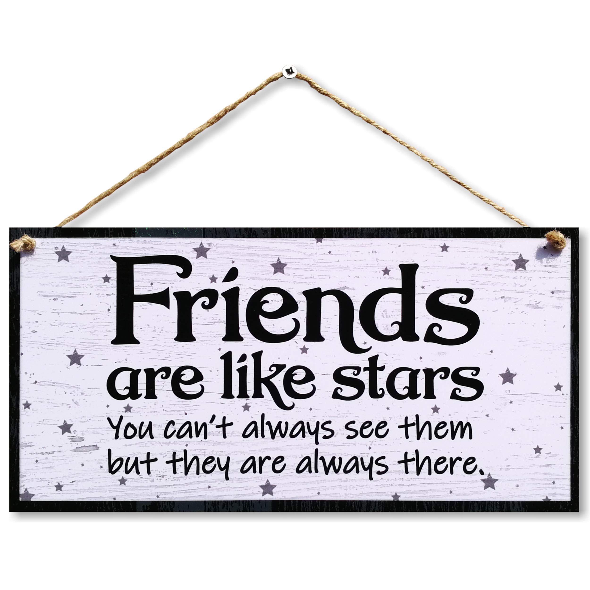 CARISPIBET Friends are like stars Home signs welcome signs cute decorative gifts plaques for the bedroom decoration 6" x 12"