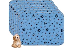 ESWIN Washable Pee Pads for Dogs,6 Pack Large 18"x24" Super Absorbent Reusable Puppy Pads,Non-Slip 100% Waterproof Dog Pee Pads,Pet Training Pads for Couch, Crate,Potty Training,Floor