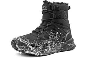 Sosenfer Mens Extra Wide Winter Boots Waterproof Insulated Snow Boots – Warm Fur Lined Cold Weather Boots with Wide Toe Box, 