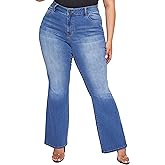 YMI Women's Junior Plus Size Classic Boot Cut Flare Bell Bottom Casual Denim Jeans