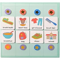 Tabla De Rutina Diaria De Madera Para Niños, Horario Visual De Mañana Y Noche, Con Tarjetas Reutilizables, Ideal Para Preescolares De 3 A 5 Años