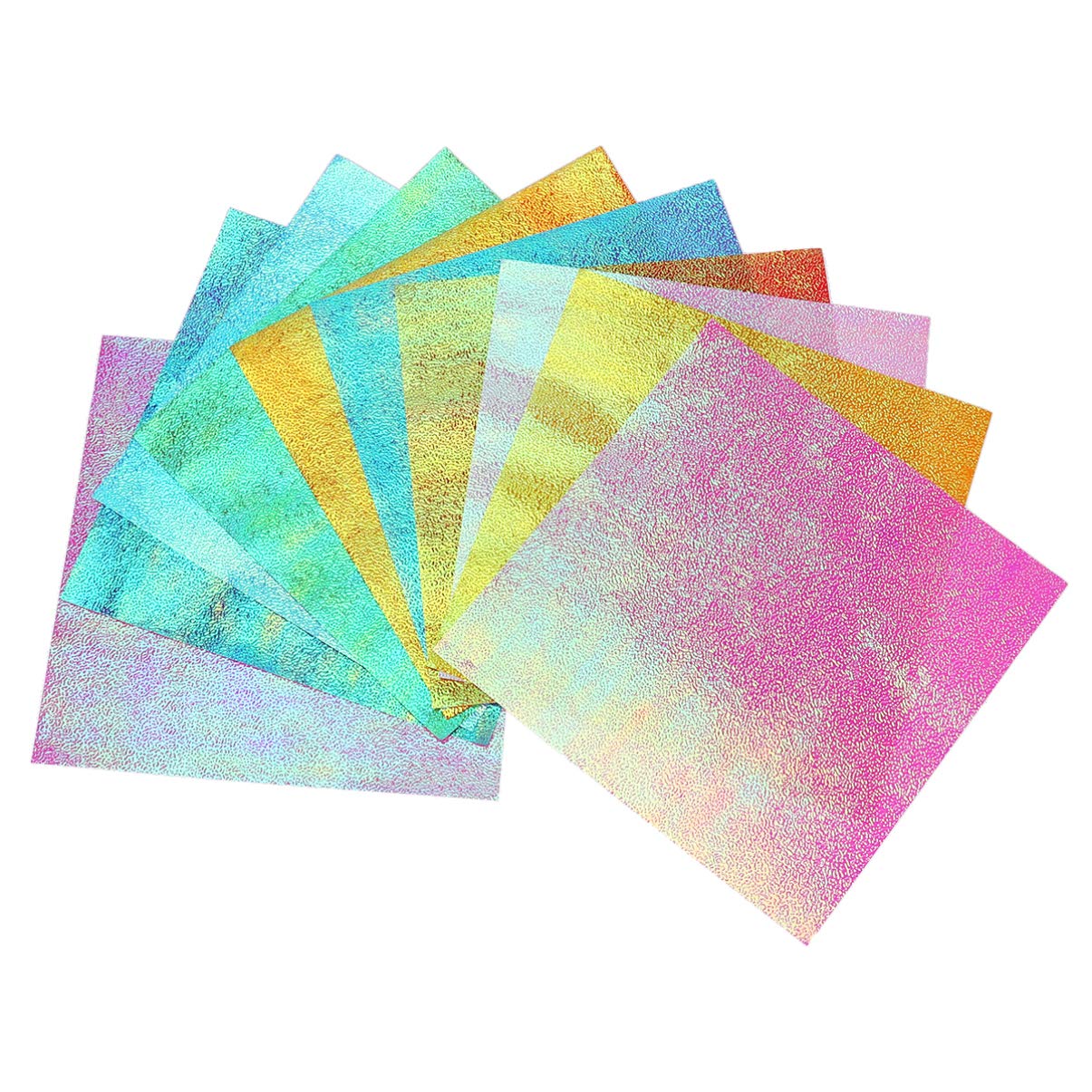 Milisten 100 Sheet Shiny Origami Paper - 10 Colors Square Iridescent Paper for Kids Arts & Crafts Projects