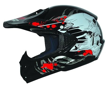ATO-Helme Kids Pro Kinderhelm Crosshelm Schutzhelm Motorradhelm Quadhelm Kinder Cross BMX Helm (S 53/54cm, Schwarz)