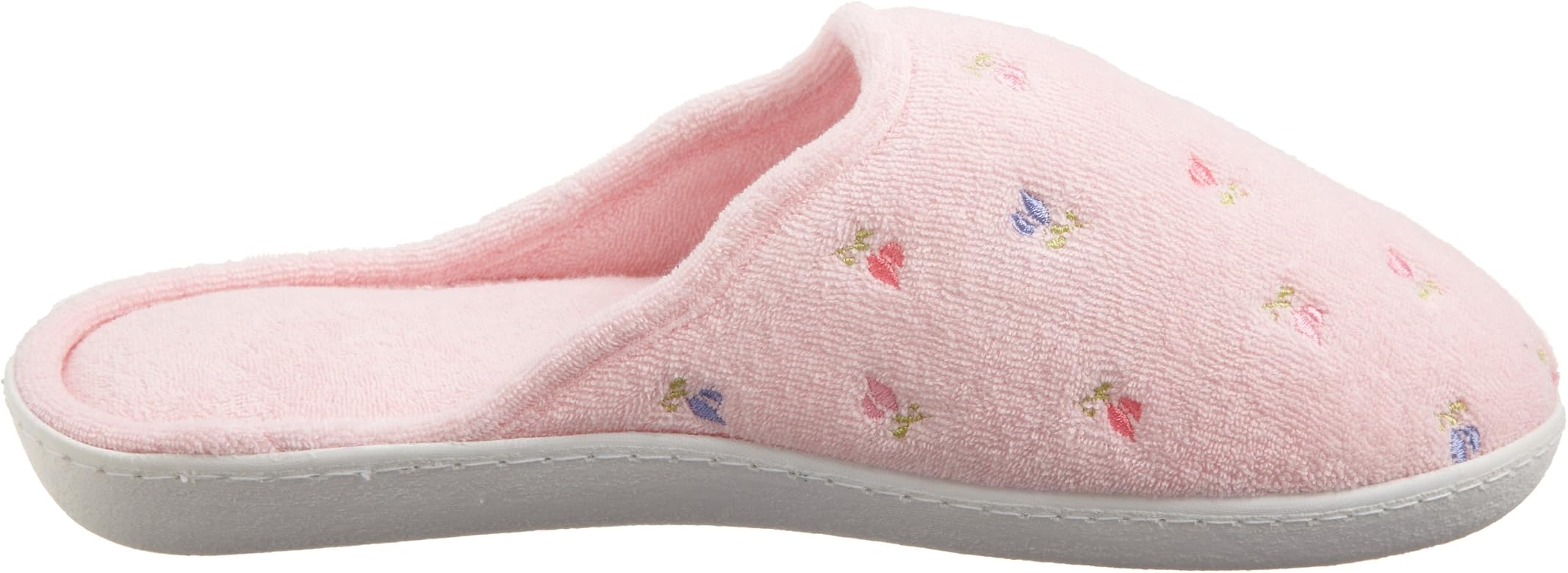 isotoner terry embroidered scalloped clog