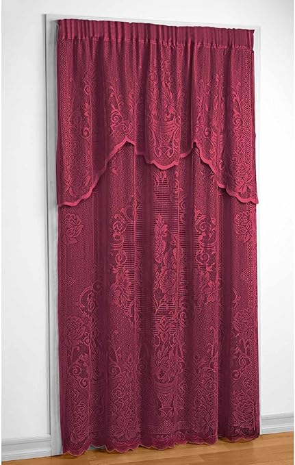 Amazon Com Carol Wright Gifts Lace Curtain Panels Burgundy Size