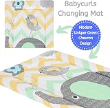 Babycurls Baby Changing Mat Elephant Chevron Green 76 x 45cm view 3