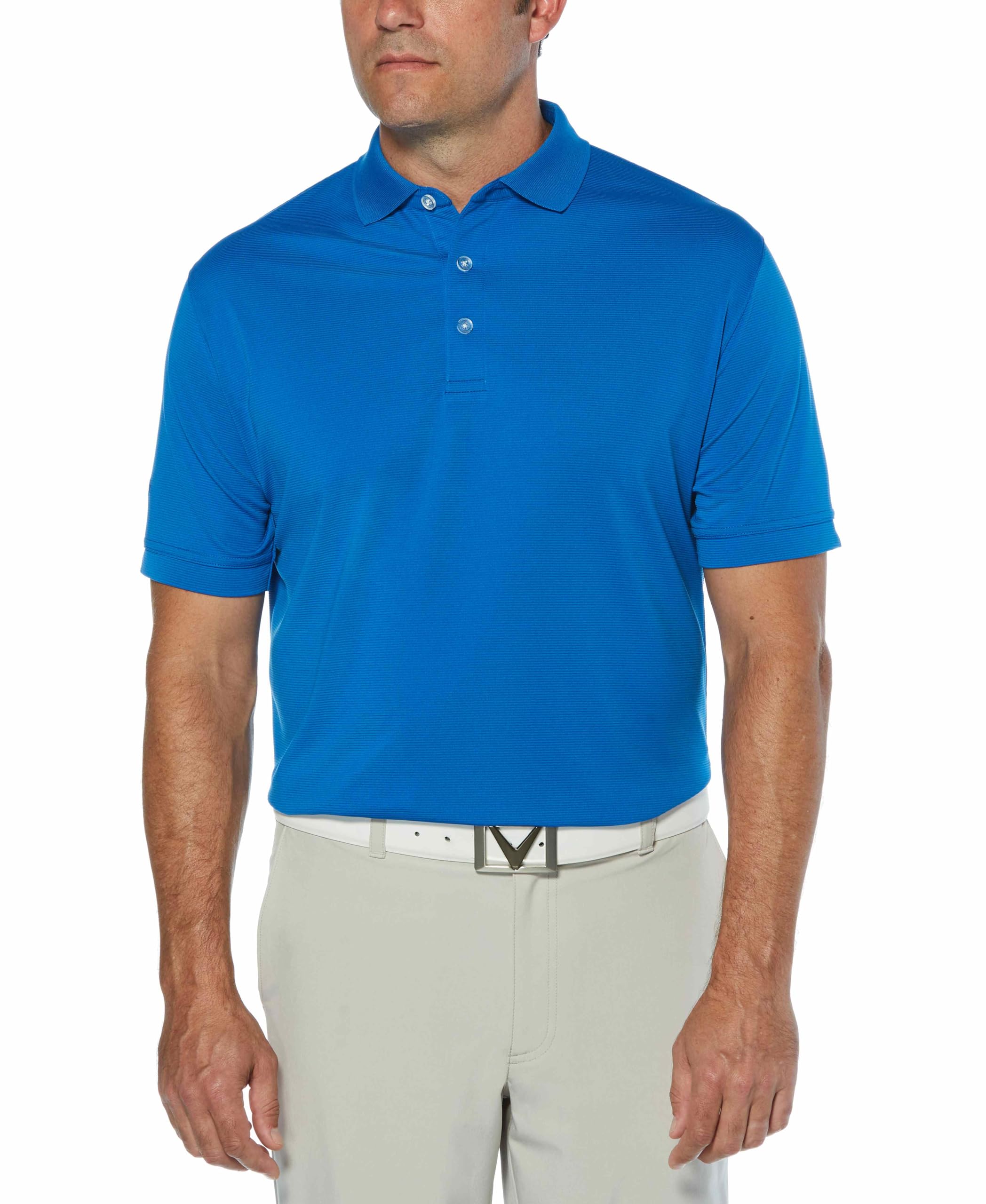 Callaway Men’s Opti-Dri Stretch Ottoman Short Sleeve Golf Polo Shirt (Available in Big & Tall) Magnetic Blue