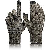 TRENDOUX Merino Wool Winter Gloves for Men Women, Cold Weather Warm Touchscreen Unisex, Non-slip, Knit Elastic Cuff