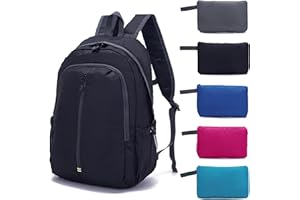 YZAOLL 25L Lightweight Packable Hiking Backpack Waterproof Hiking Daypack for Women Men Gym Backpack Travel Camping Vacation,Black