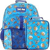Bioworld Dog Man 2-Piece 16" Youth Premium Backpack & Lunch Kit Set For School Boys and Girls