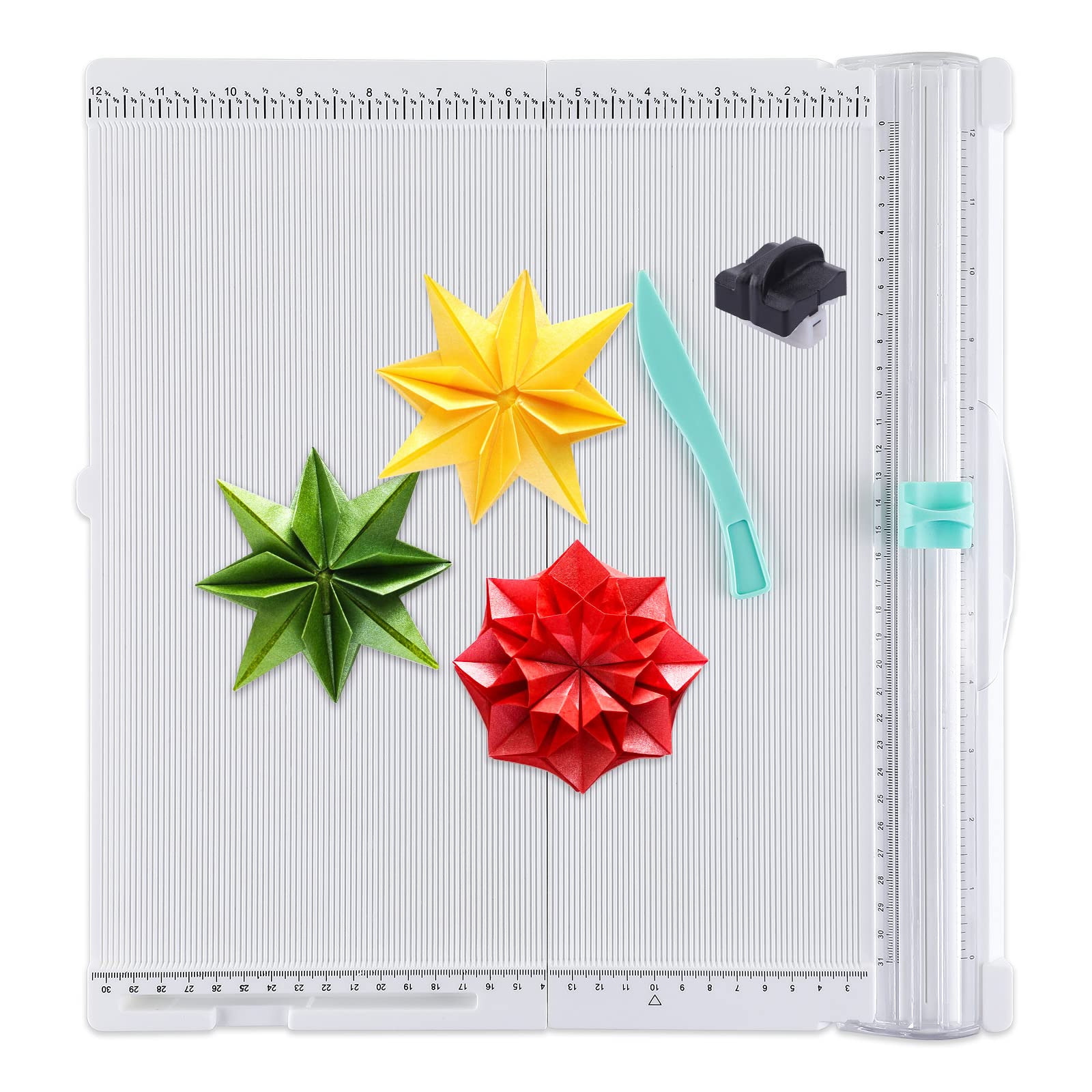 Paper Trimmer Scoring Board 12 x12 inchwith2Replacement Blades Craft Paper Cutter for Folding & Scorer Cover of Book & Gift Box and Photo