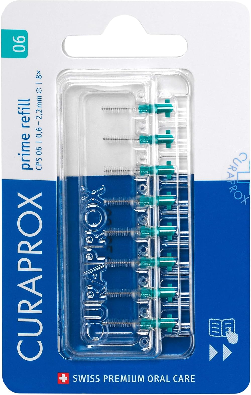 Curaprox CPS 06 Prime Interdental Brush Refills ISO 0 Green 8-pcs