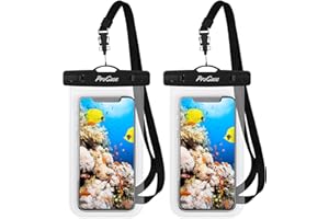 ProCase 2 Pack Waterproof Phone Pouch Case, 7" Universal Underwater Cellphone Dry Bag for iPhone 17 Air 16 15 14 13 Pro Plus Max 12 11, Galaxy S24 S23 S22 Ultra Pixel -Clear