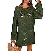 ANRABESS Women Swimsuit Crochet Swim Cover Up 2026 Summer Bathing Suit Swimwear Mesh Knit Beach Dress Vacation Outfits