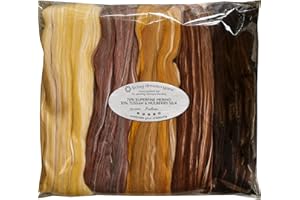 LIVING DREAMS YARN Ultimate Luxe Blends of Superfine Merino, Glossy Mulberry Silk and Premium Tussah Silk for Spinning, Felting, Blending. Five Elegant, Harmonizing Color Blends Resembling a Precious Box of Pralines