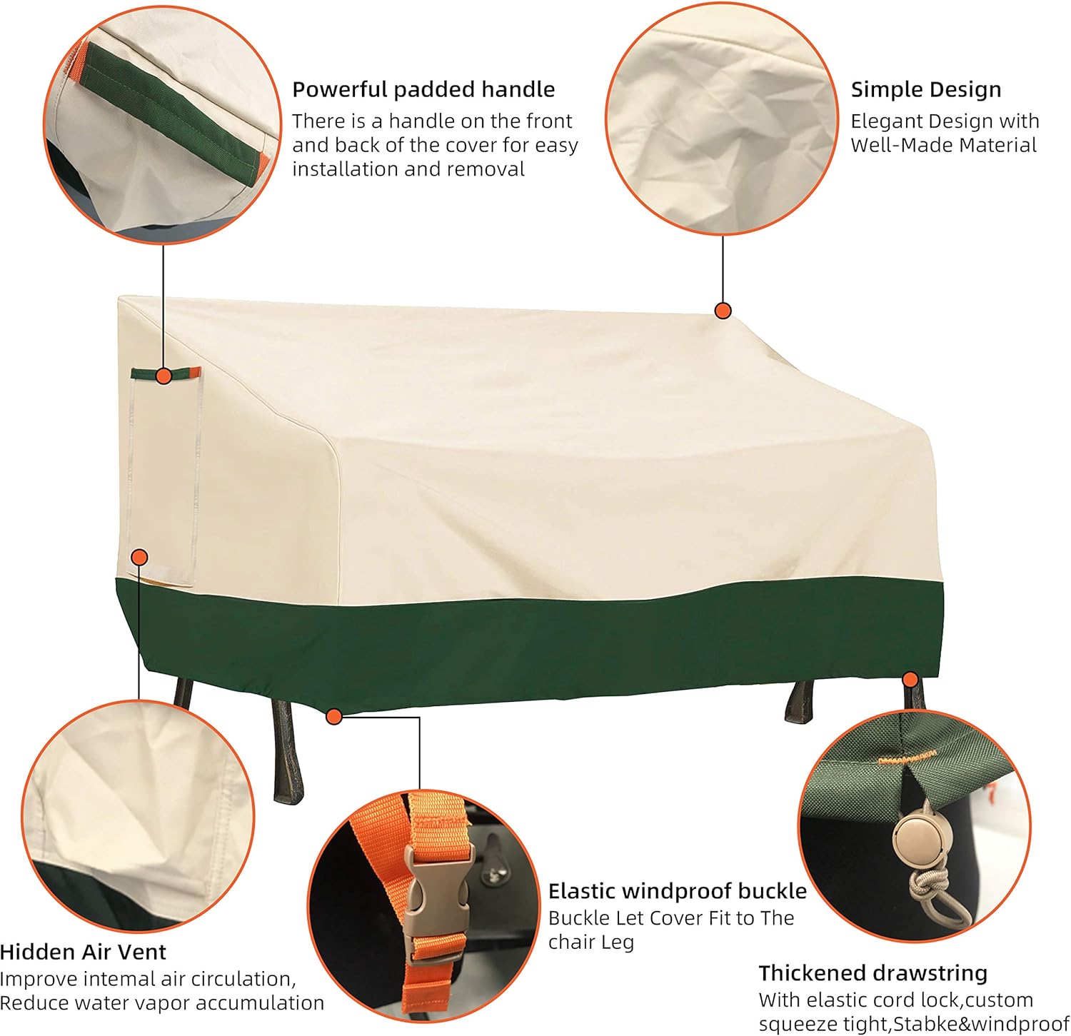 Umbrauto Outdoor Bench Cover 600D Oxford Heavy Duty Durable and Waterproof Outdoor Lawn Patio Furniture Covers Bench Protectors: Kitchen & Dining